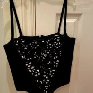 Black and white Cami stretch with zipper